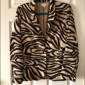 Jacket, black, brown tan